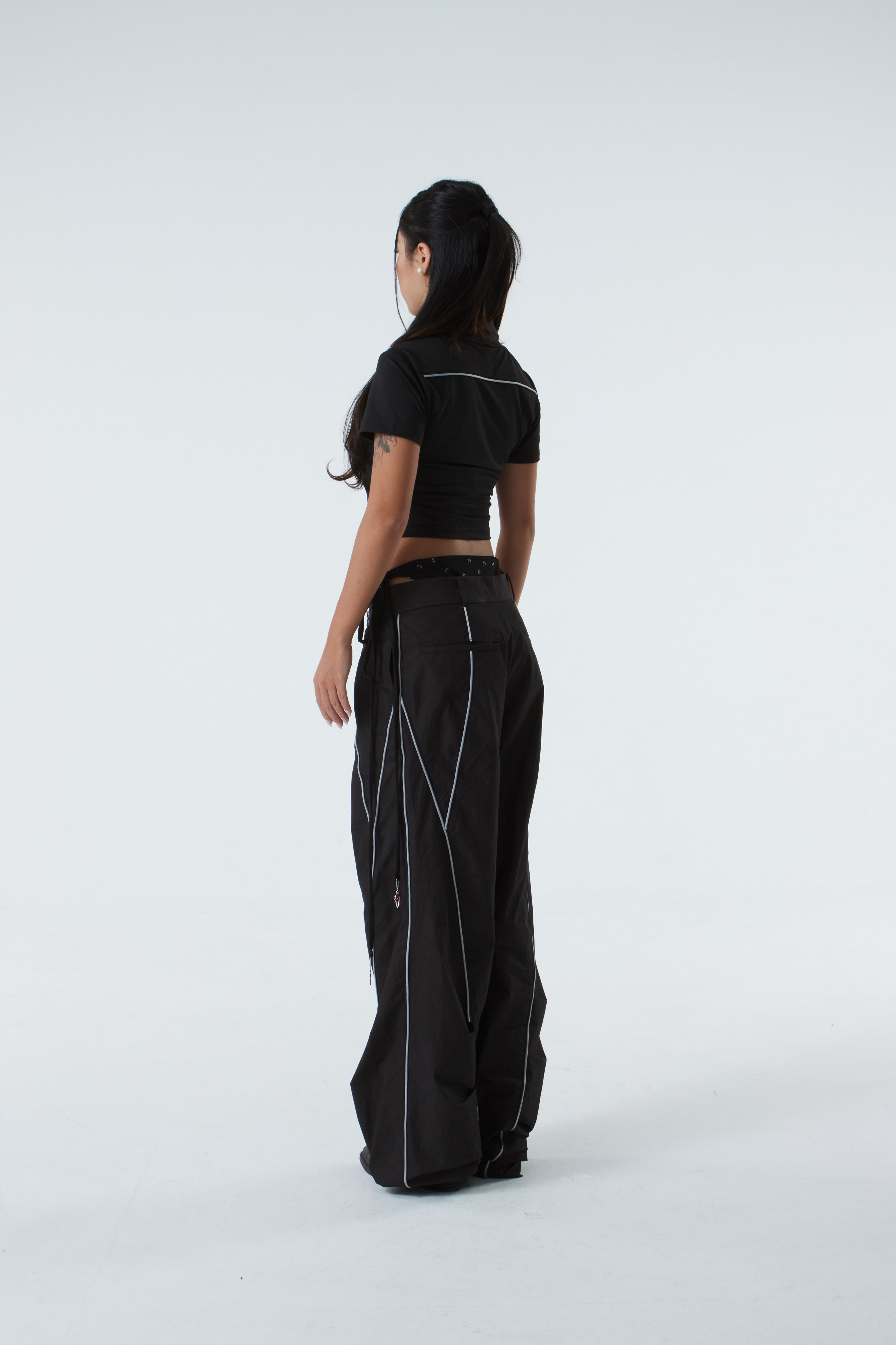 CROPPED POLO SHIRT (#BLACK)