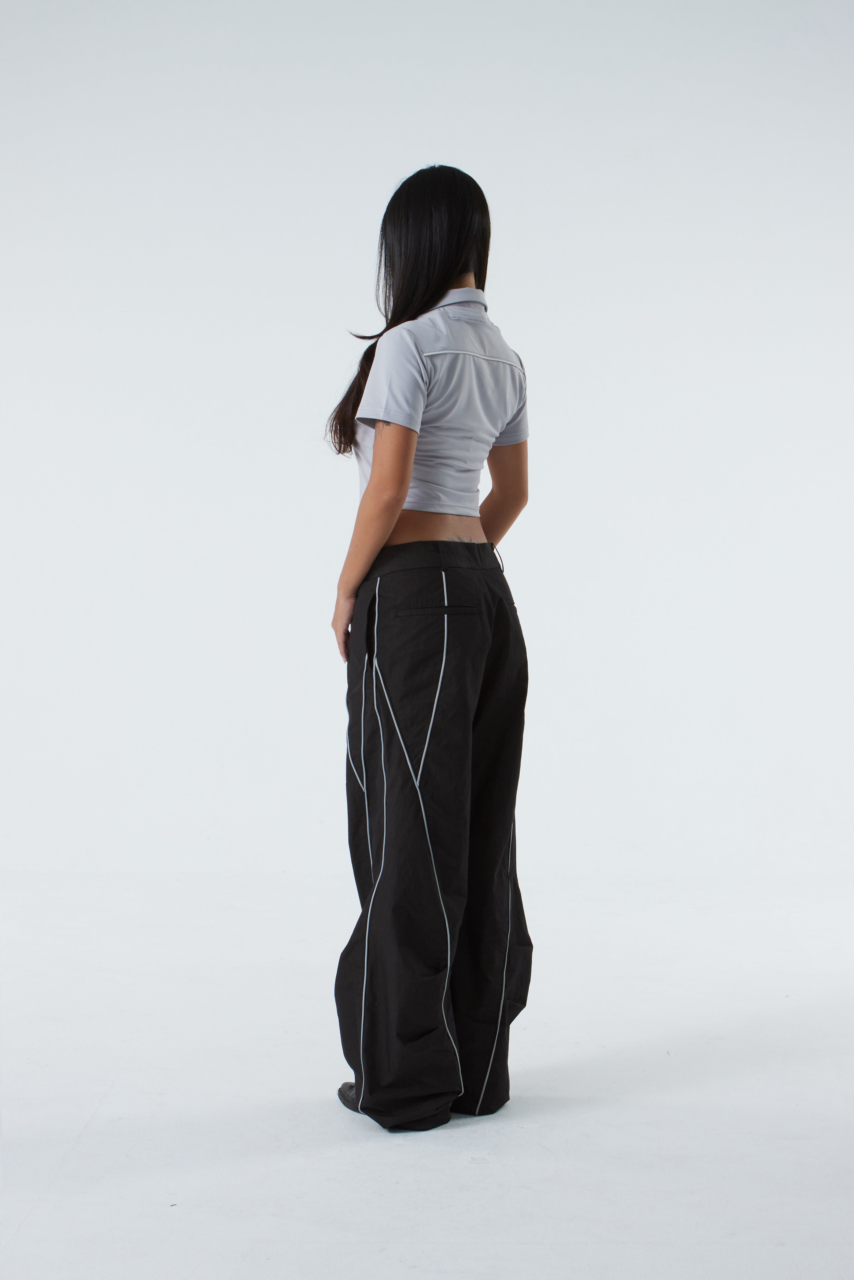 CROPPED POLO SHIRT (#GREY)