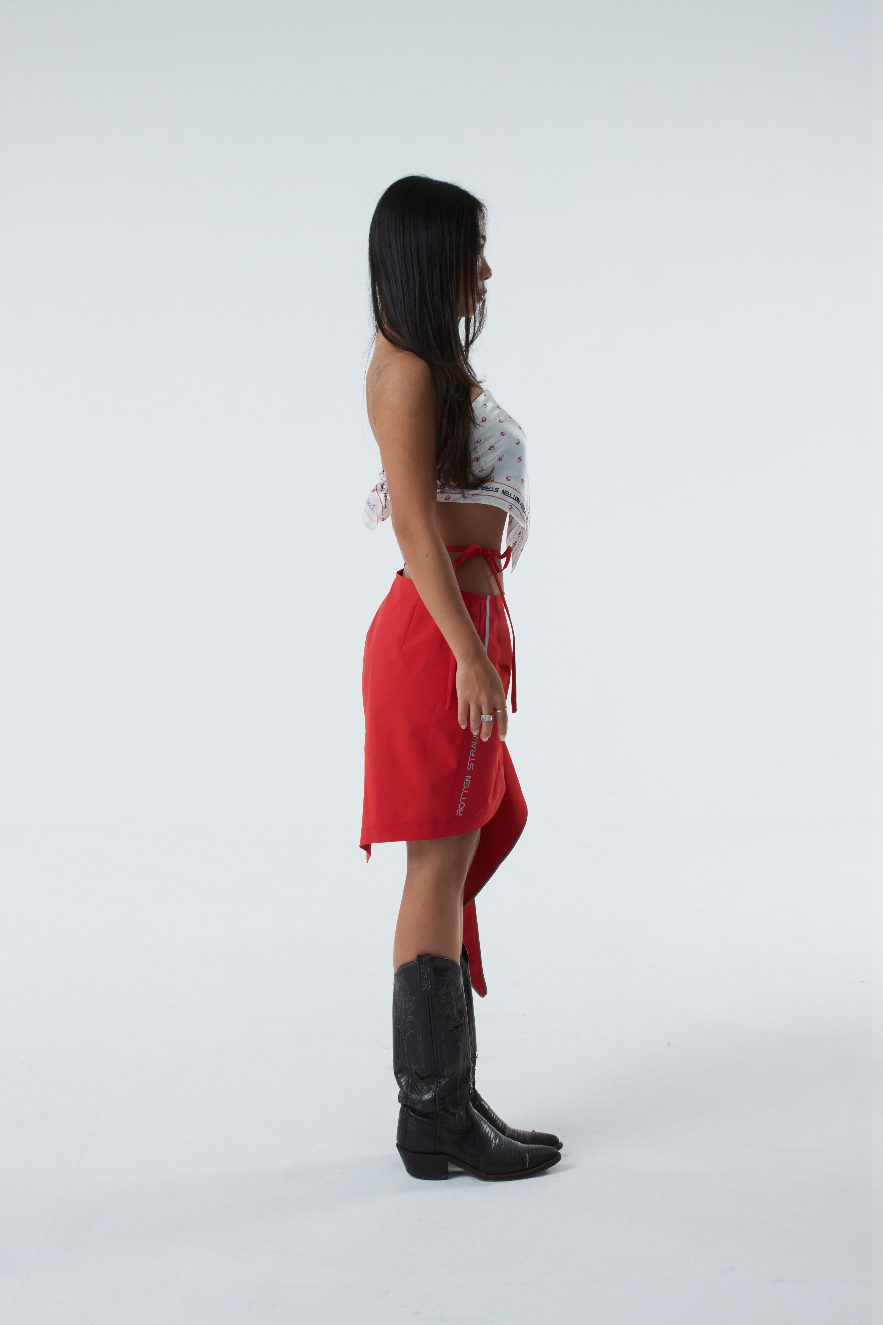 UNBALANCED SKIRT (#RED)