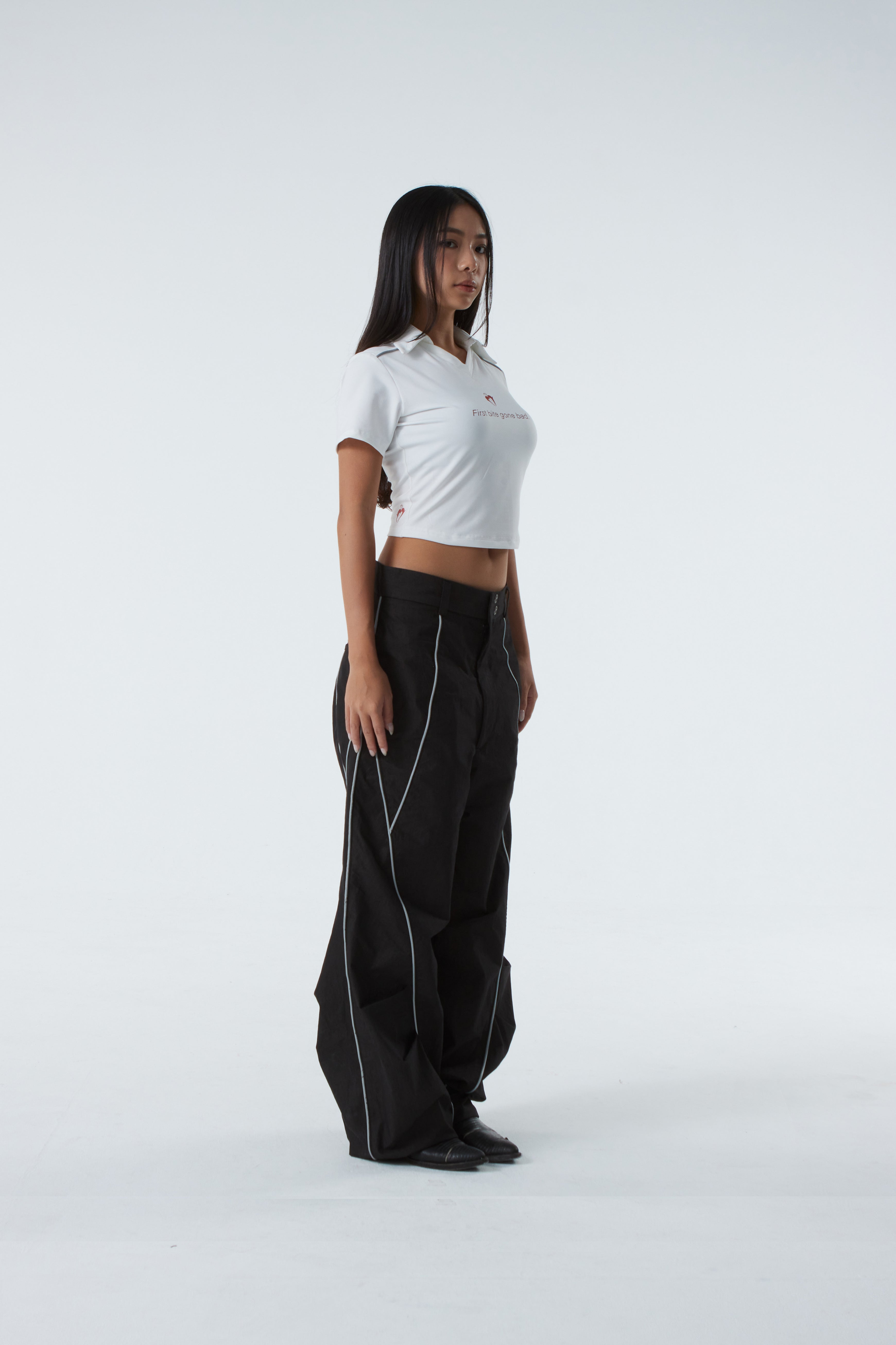 CROPPED POLO SHIRT (#WHITE)