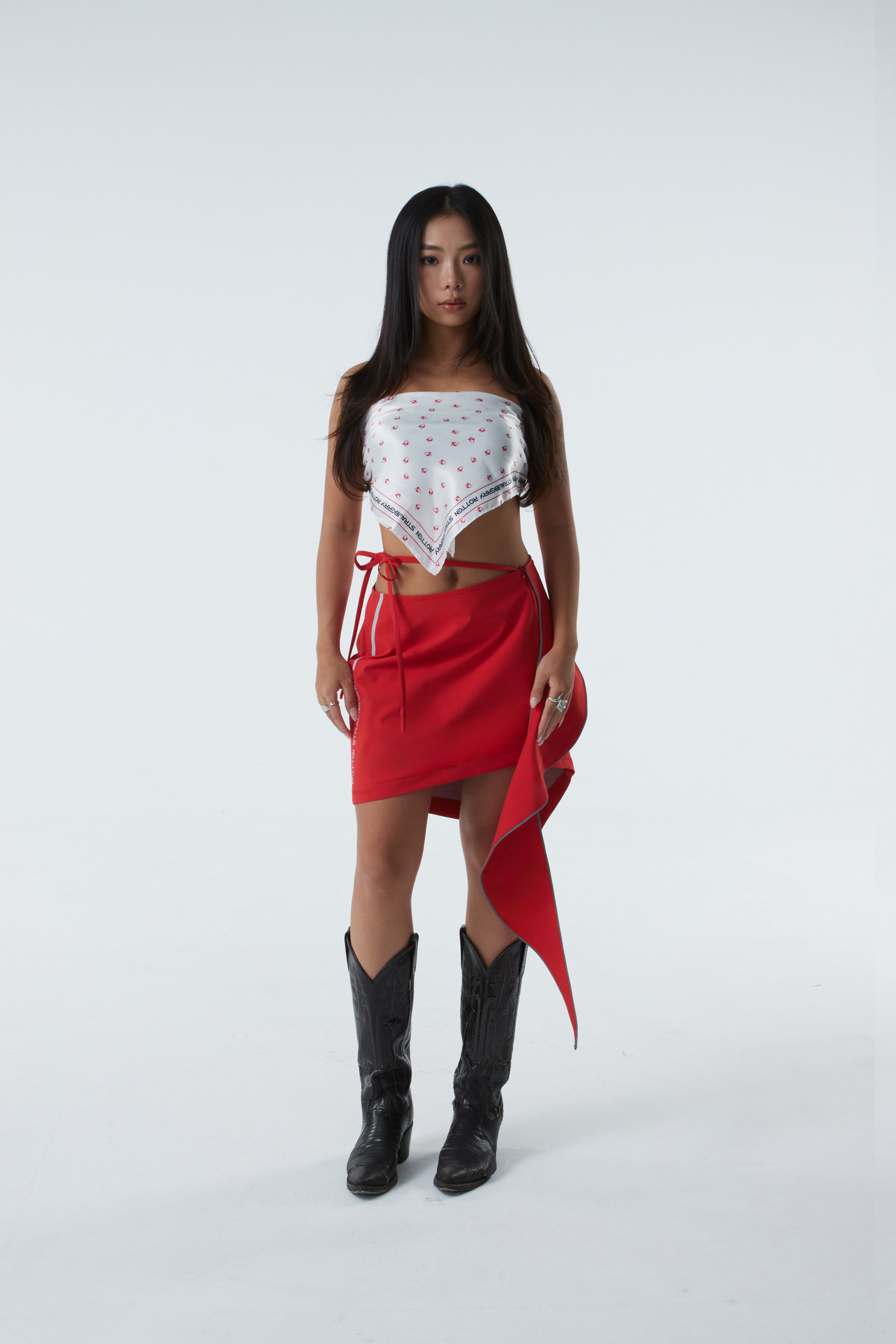 UNBALANCED SKIRT (#RED)