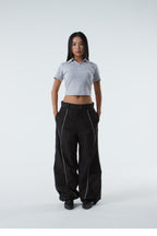 CROPPED POLO SHIRT (#GREY)