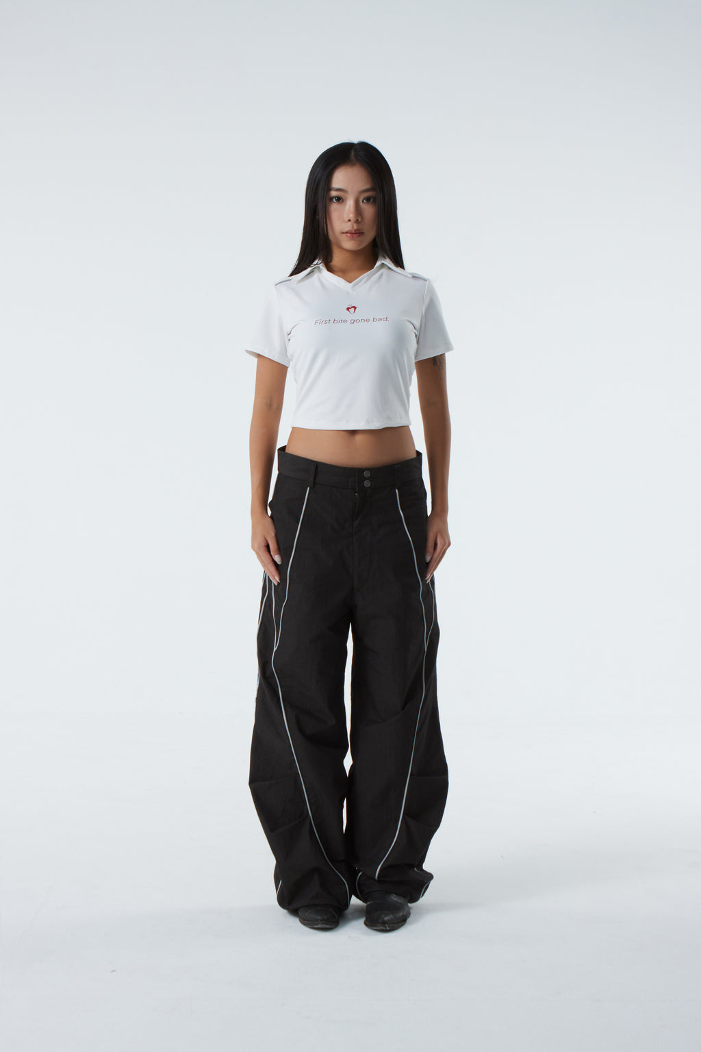 CROPPED POLO SHIRT (#WHITE)