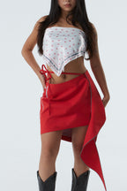 UNBALANCED SKIRT (#RED)