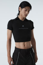 CROPPED POLO SHIRT (#BLACK)