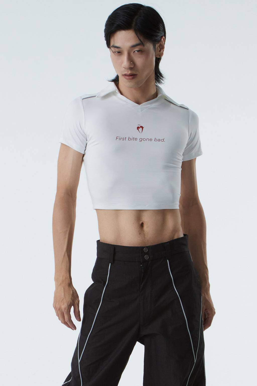 CROPPED POLO SHIRT (#WHITE)
