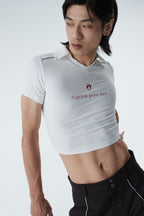 CROPPED POLO SHIRT (#WHITE)