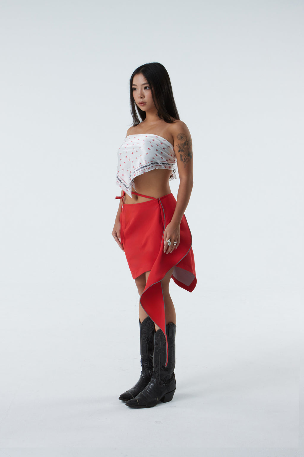 UNBALANCED SKIRT (#RED)