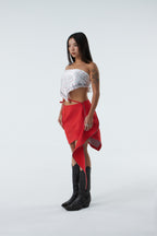 UNBALANCED SKIRT (#RED)