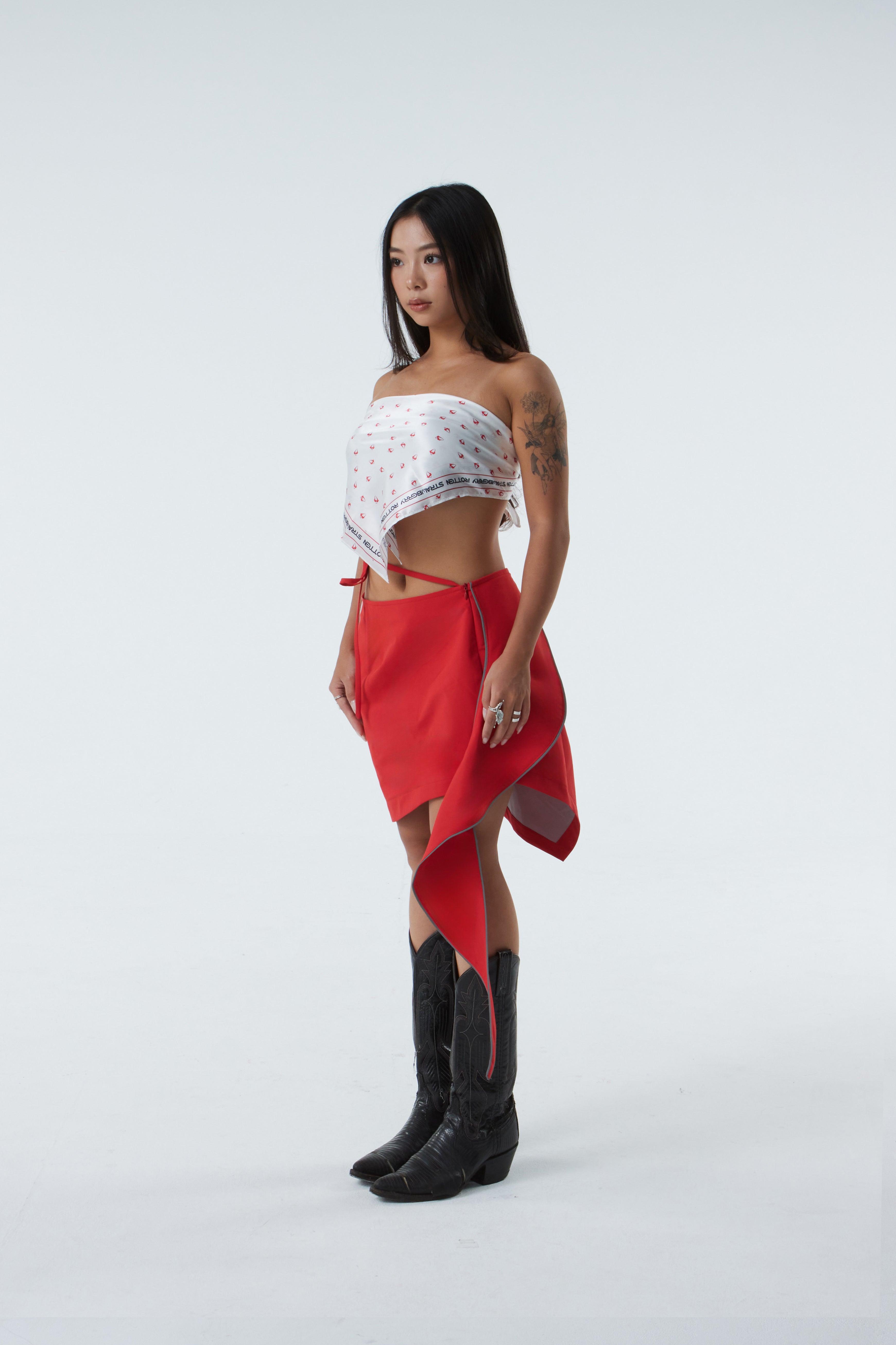 UNBALANCED SKIRT (#RED)