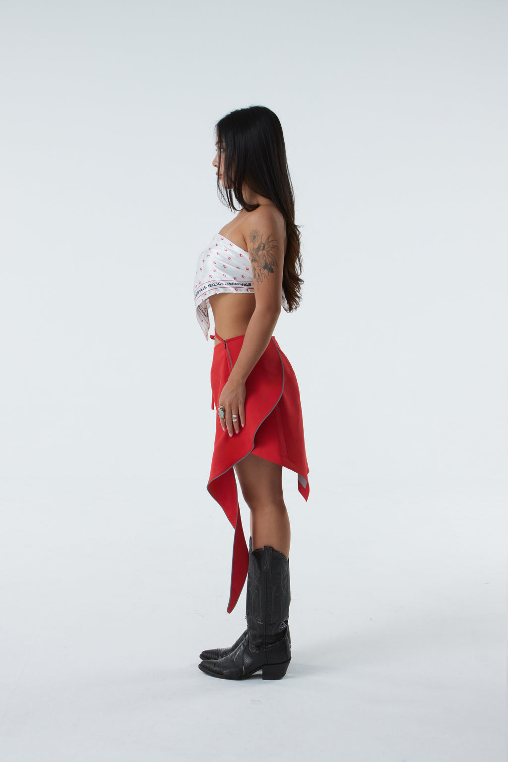 UNBALANCED SKIRT (#RED)