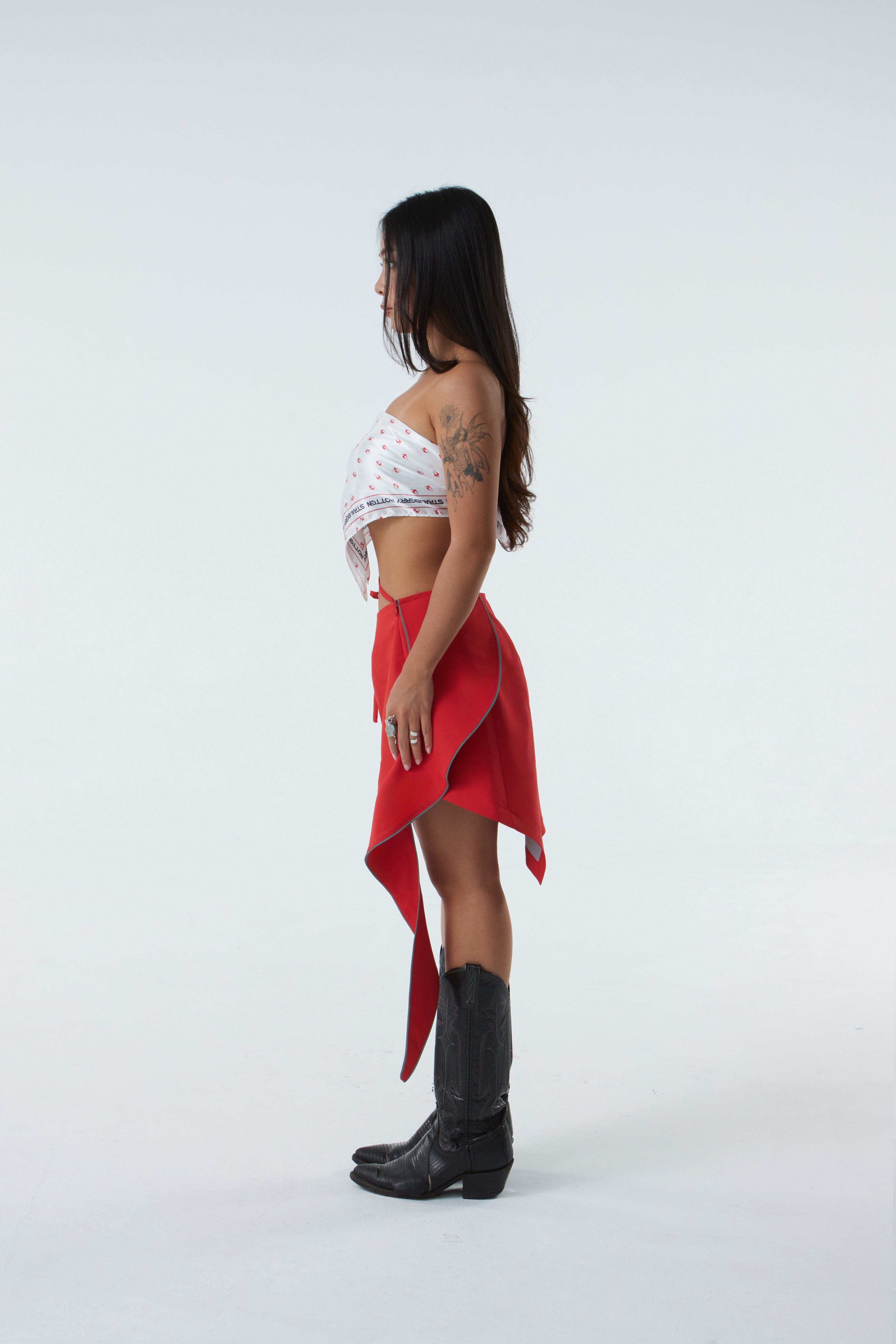 UNBALANCED SKIRT (#RED)