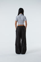 CROPPED POLO SHIRT (#GREY)