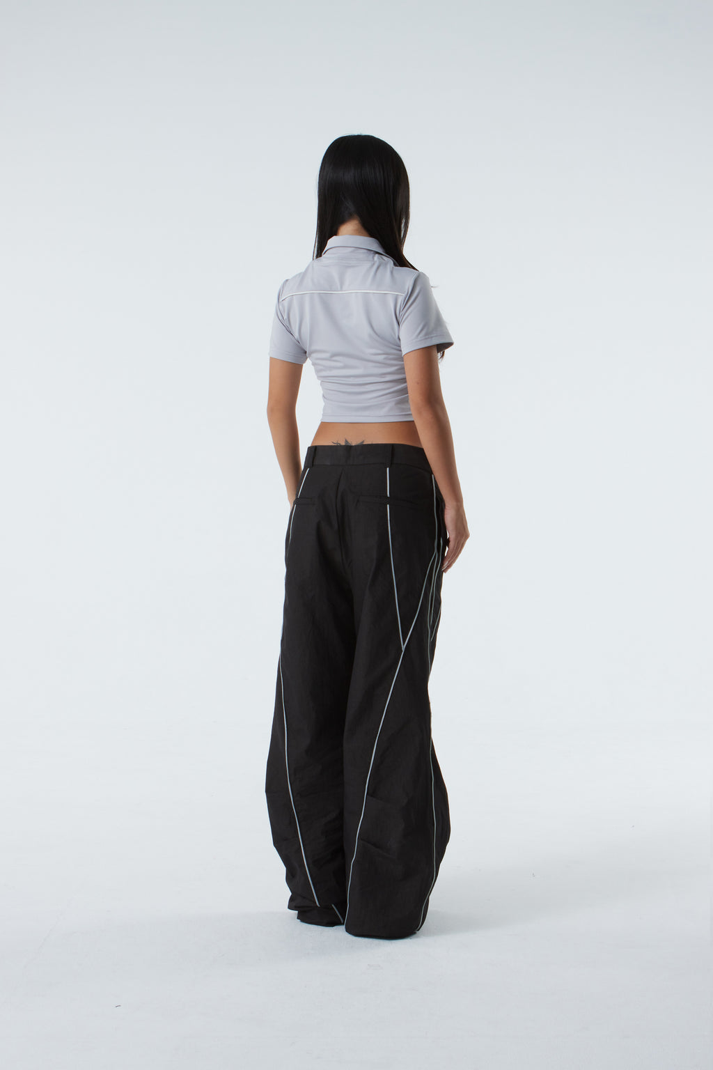 CROPPED POLO SHIRT (#GREY)