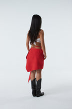 UNBALANCED SKIRT (#RED)