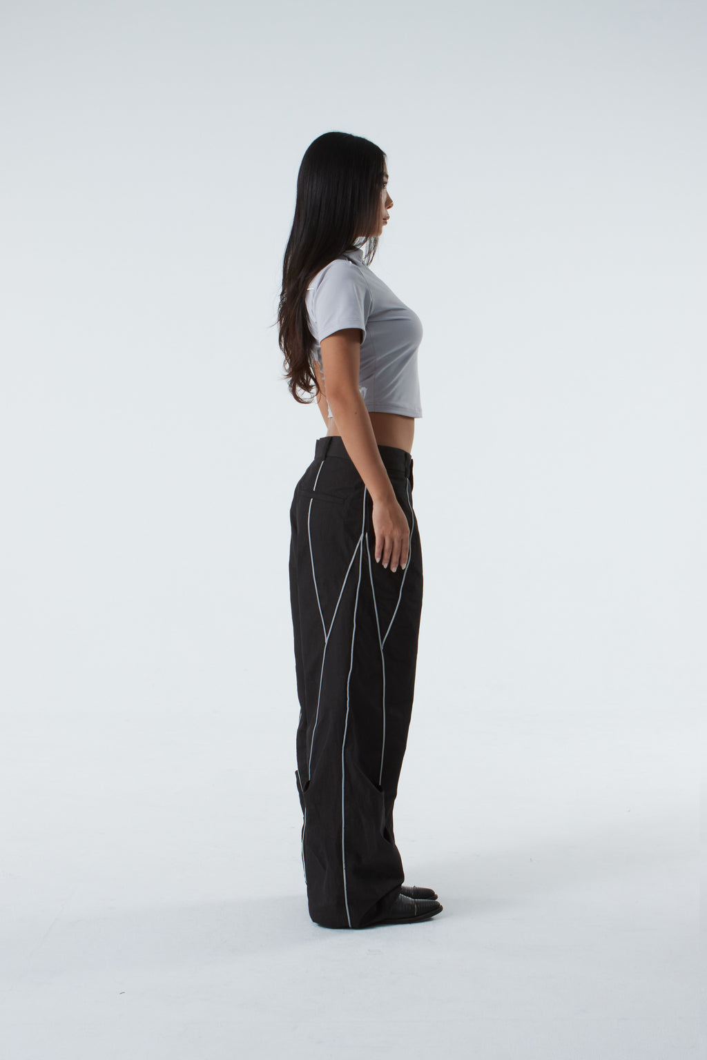 CROPPED POLO SHIRT (#GREY)