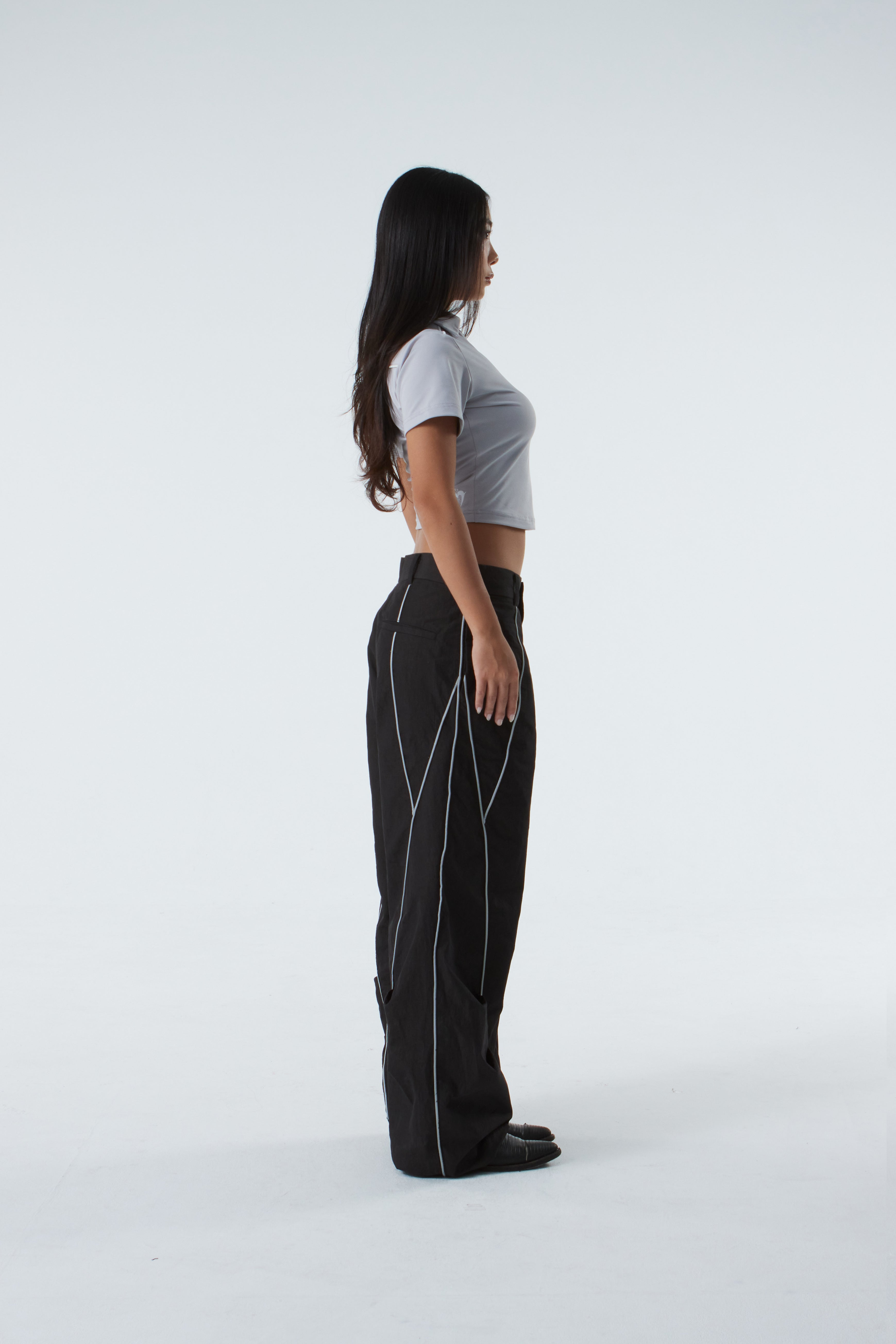 CROPPED POLO SHIRT (#GREY)