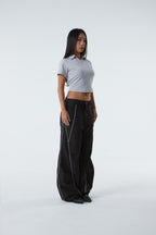 CROPPED POLO SHIRT (#GREY)