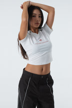 CROPPED POLO SHIRT (#WHITE)