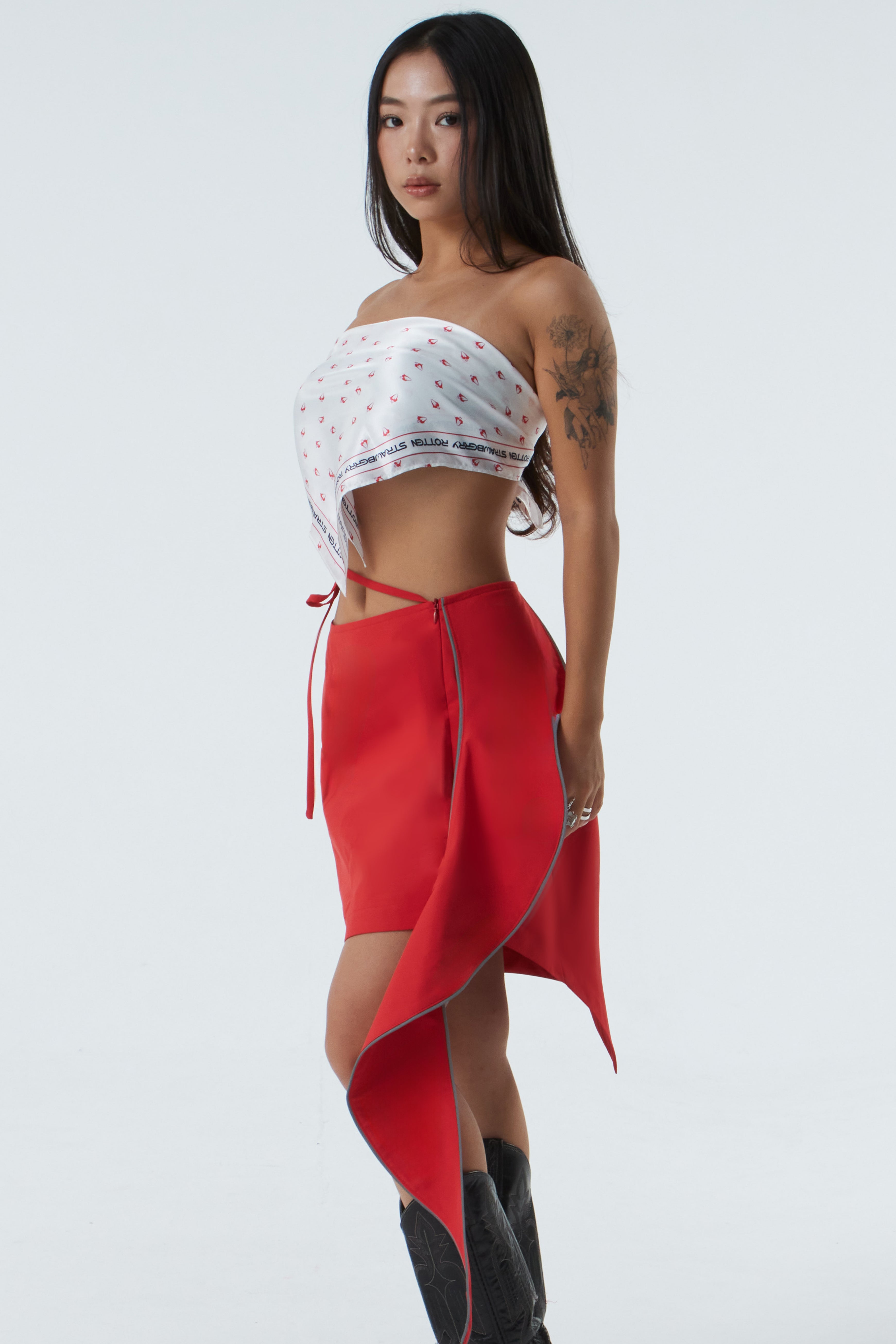 UNBALANCED SKIRT (#RED)